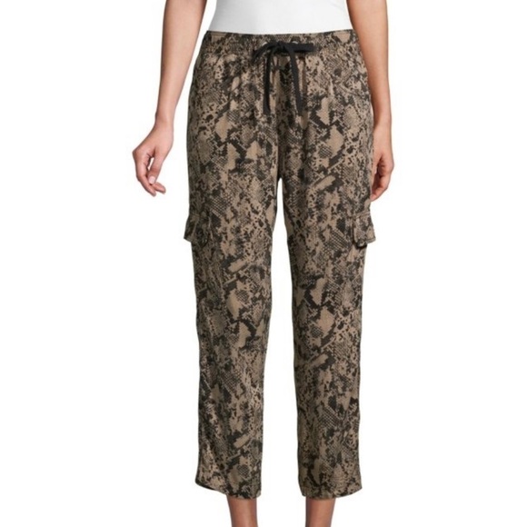 Sanctuary Pants - Snakeskin Print Ankle Cargo Pants